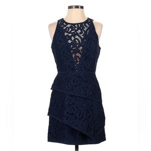 BCBGMAXAZRIA Blue Lace Cocktail Dress